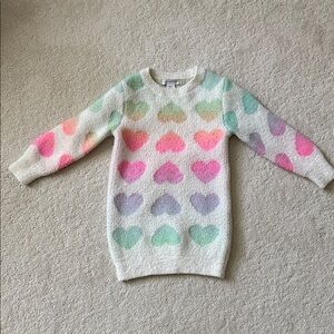 Colorful Heart Pattern Sweater/Tunic, size 2-3T
